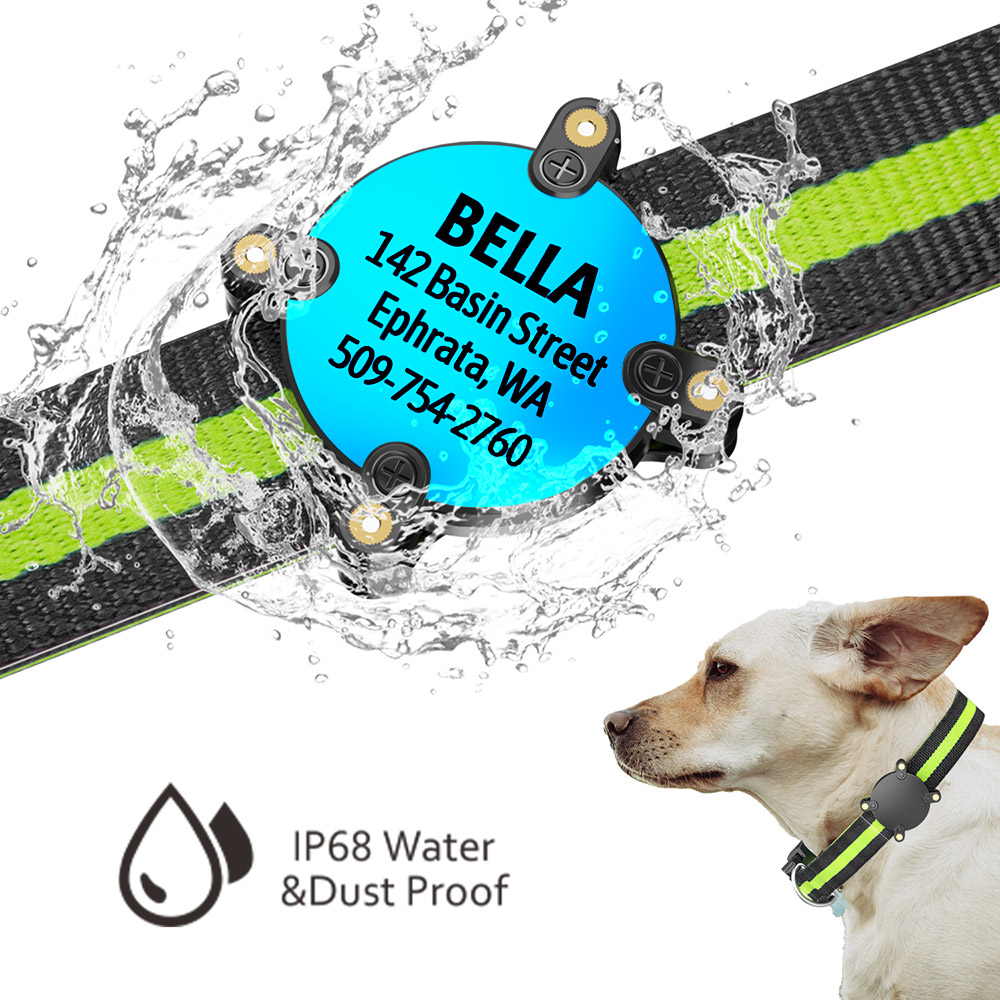Custom AirTag Dog Collar Holder,100% Waterproof AirTag Mount, Hard PC Apple AirTag Holder for Dog & Cat Collars, Ultra-Durable Air Tag Dog Collar Holder - Fits All Width Collars