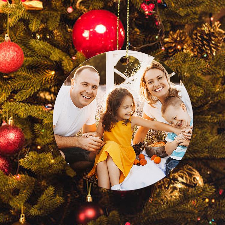 Custom Aluminum Photo Christmas Ornament