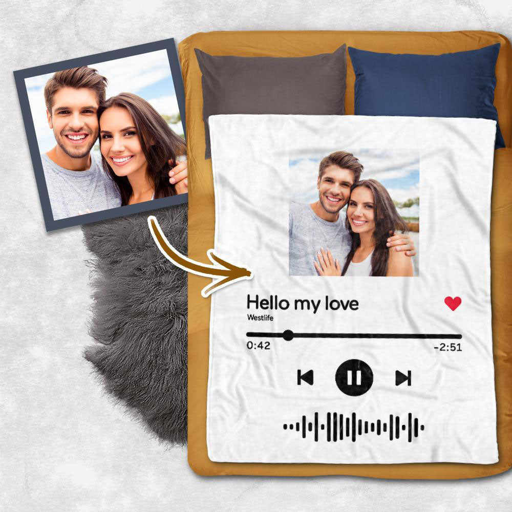 Custom Blankets with Photos,Personalized Picture Throw Blanket, Music