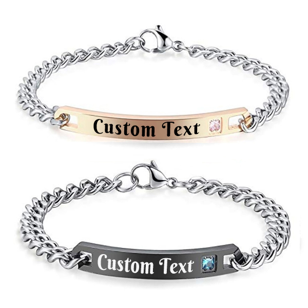 Custom Text Couple Bracelet