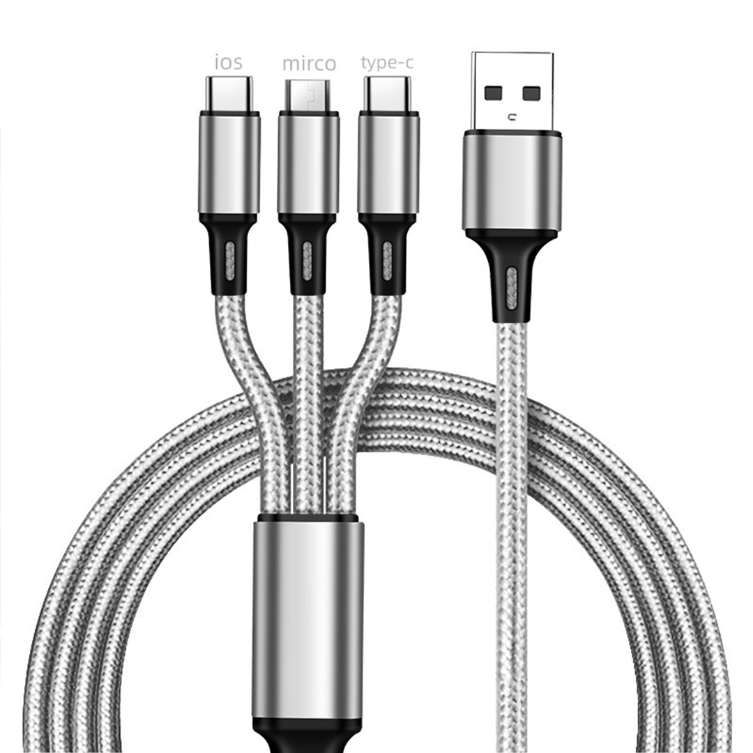 4FT Universal 3 in 1 Multiple USB Cable Fast Charging Cord