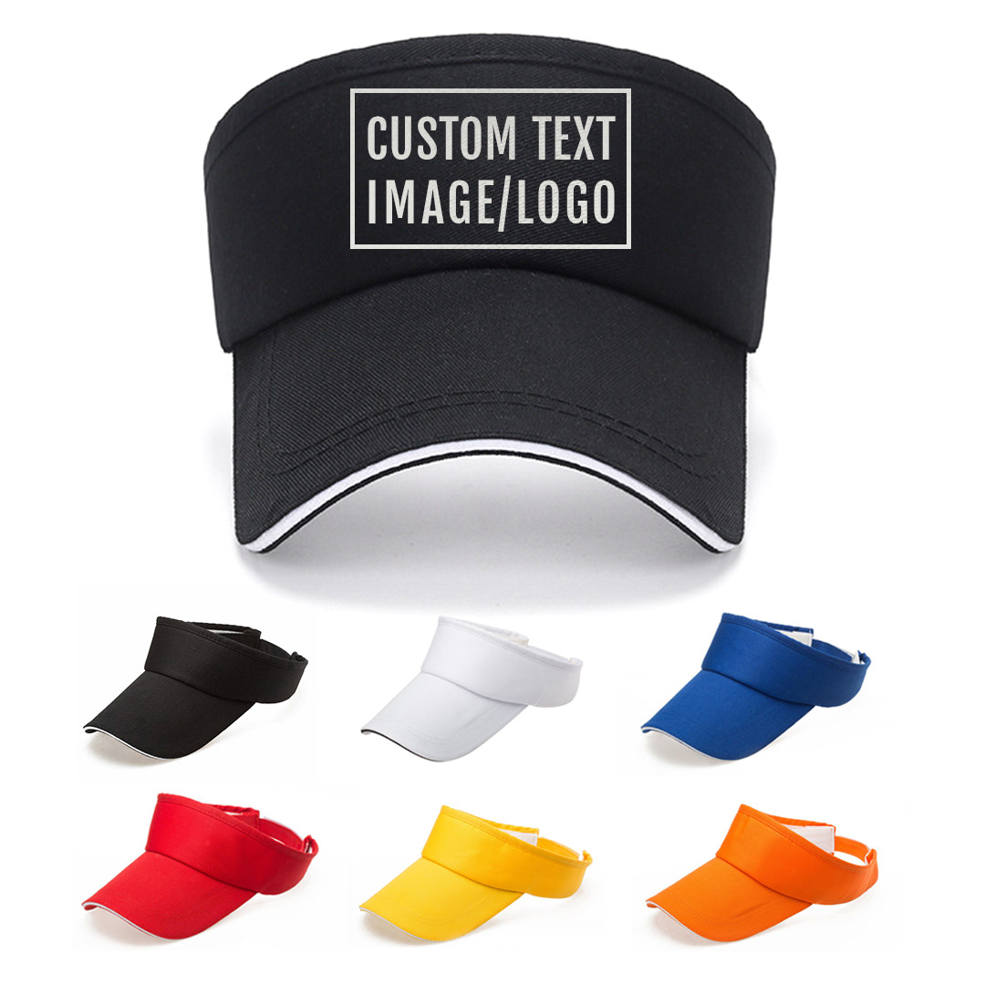 Custom Sport Sun Visor Hats Adjustable Empty Top Baseball Cap Cotton Ball Caps for Women and Men