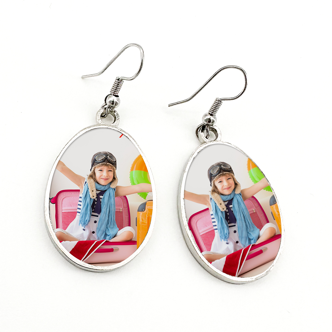 Personalized Picture Earrings for Women Stainless Steel Waterdrop Photo Earrings Custom Memorial Earrings Jewelry Customized Gifts for Mom BFF