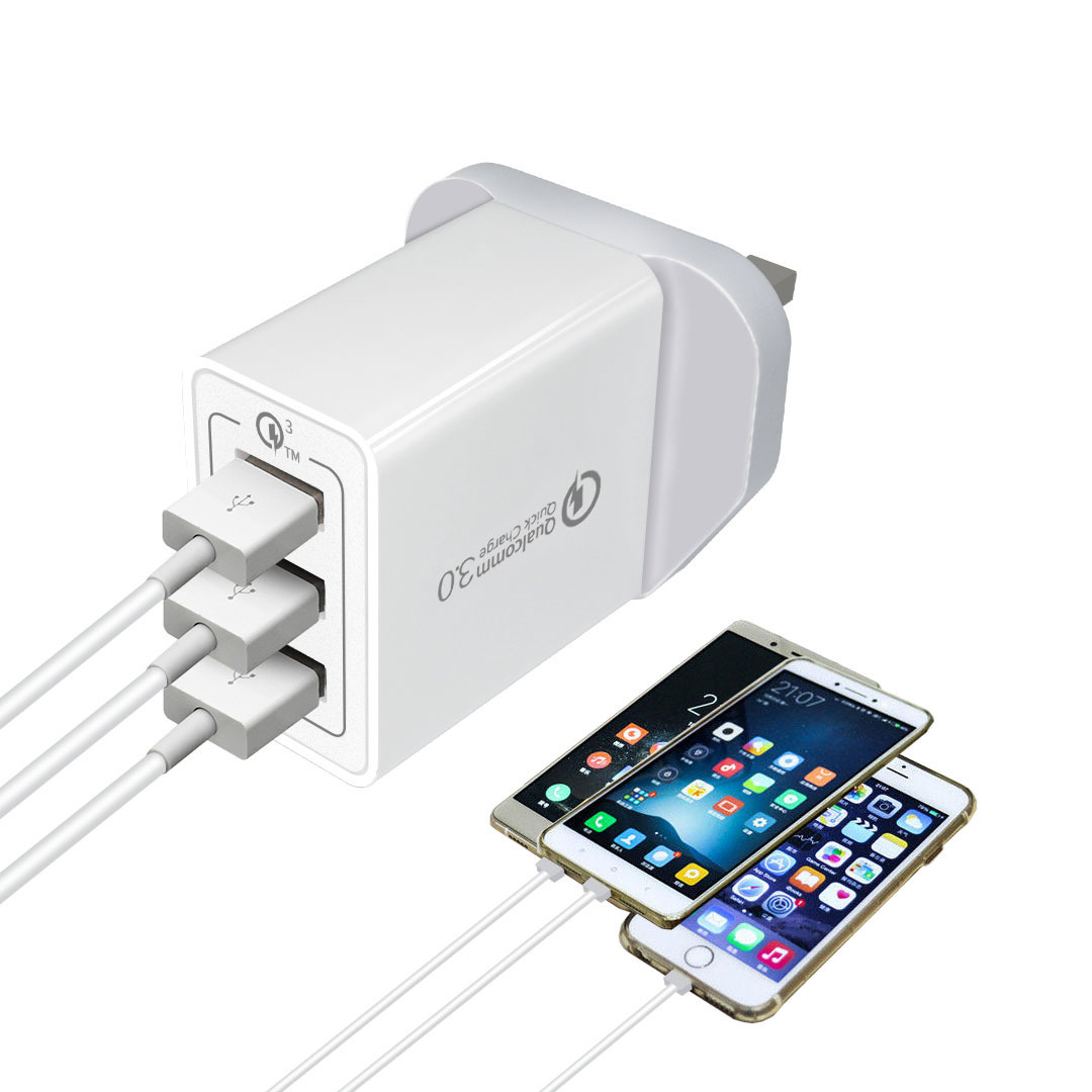 3-Port USB Wall Charger with Quick Charge 3.0