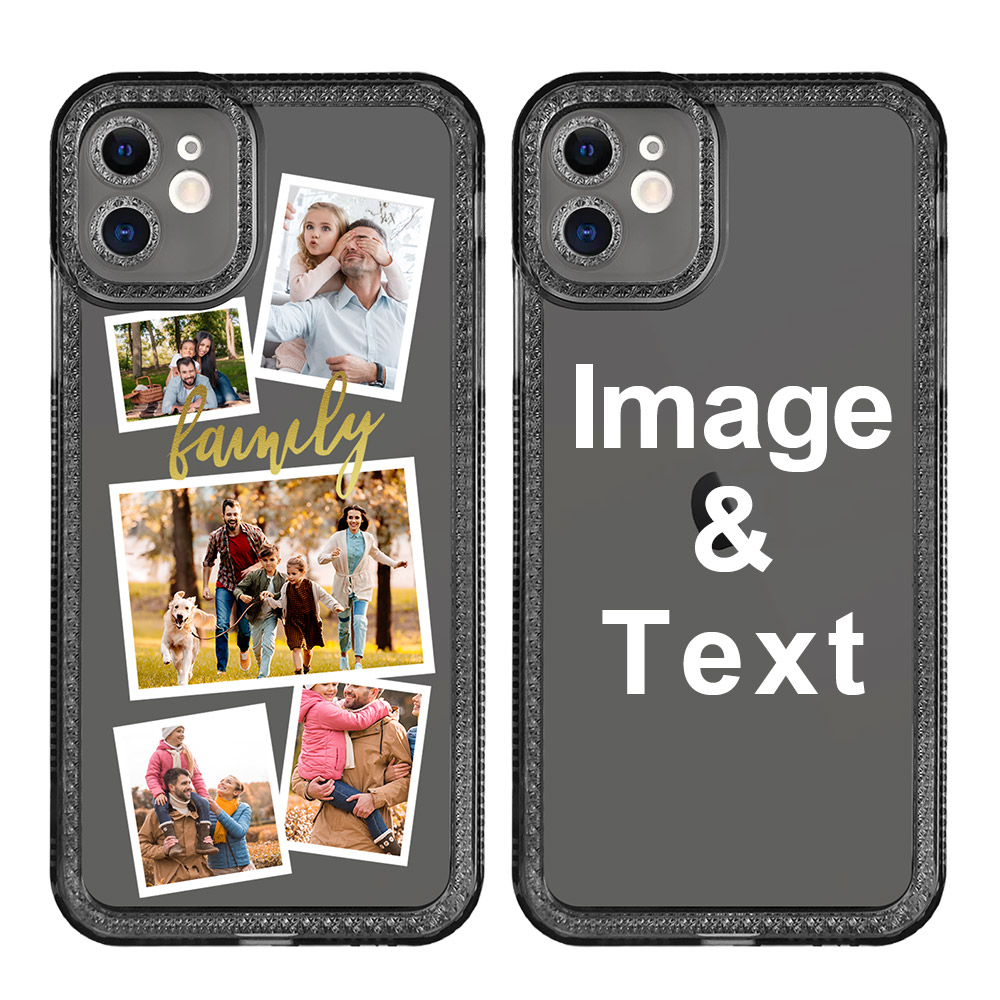 Custom for iPhone 11 Clear Rhinestone Case