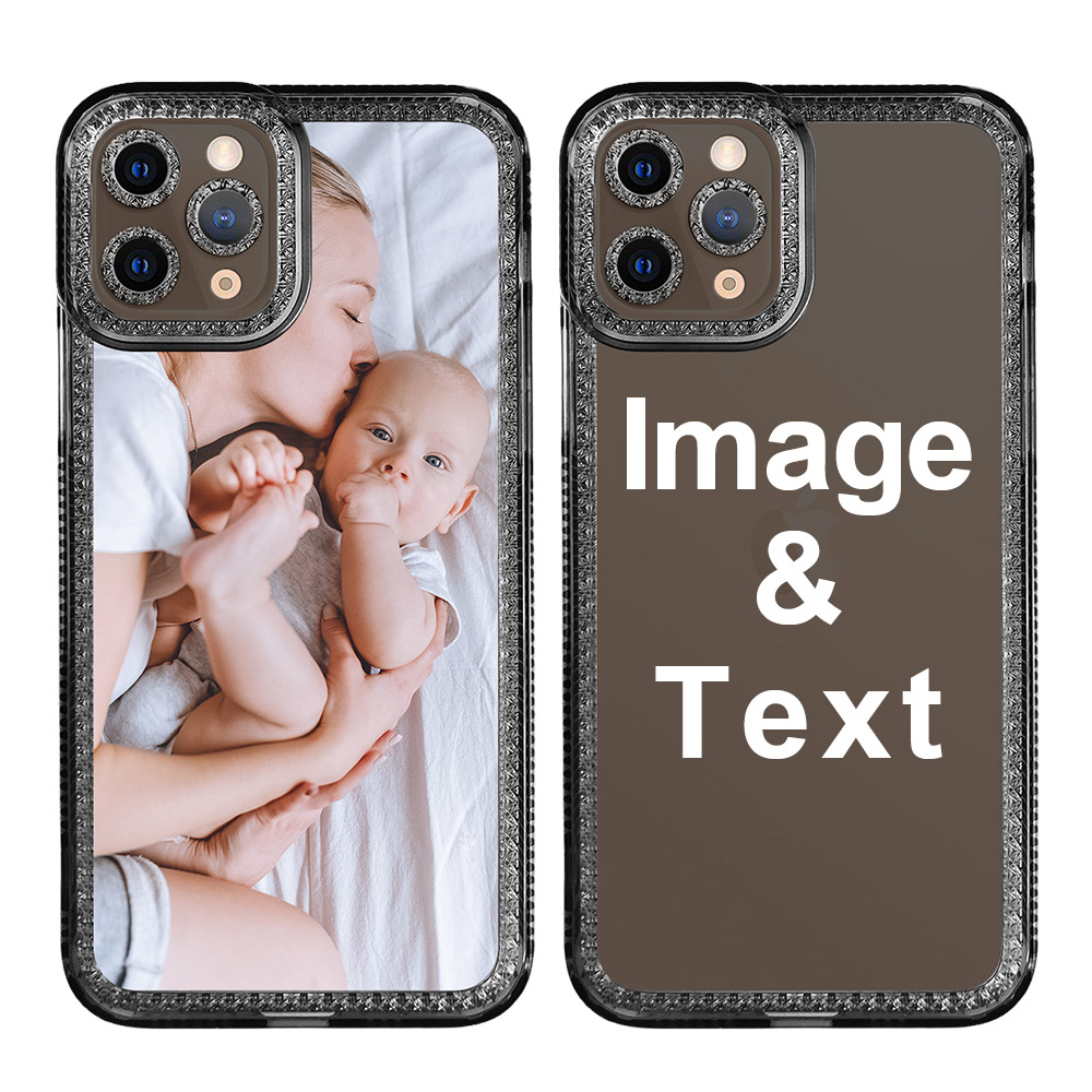 Custom for iPhone 11 Pro Clear Rhinestone Case