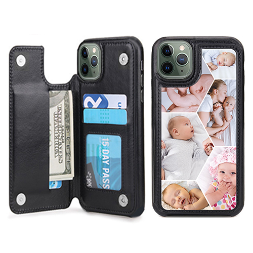 Custom for iPhone 11 Pro Max Card Holder Wallet Case