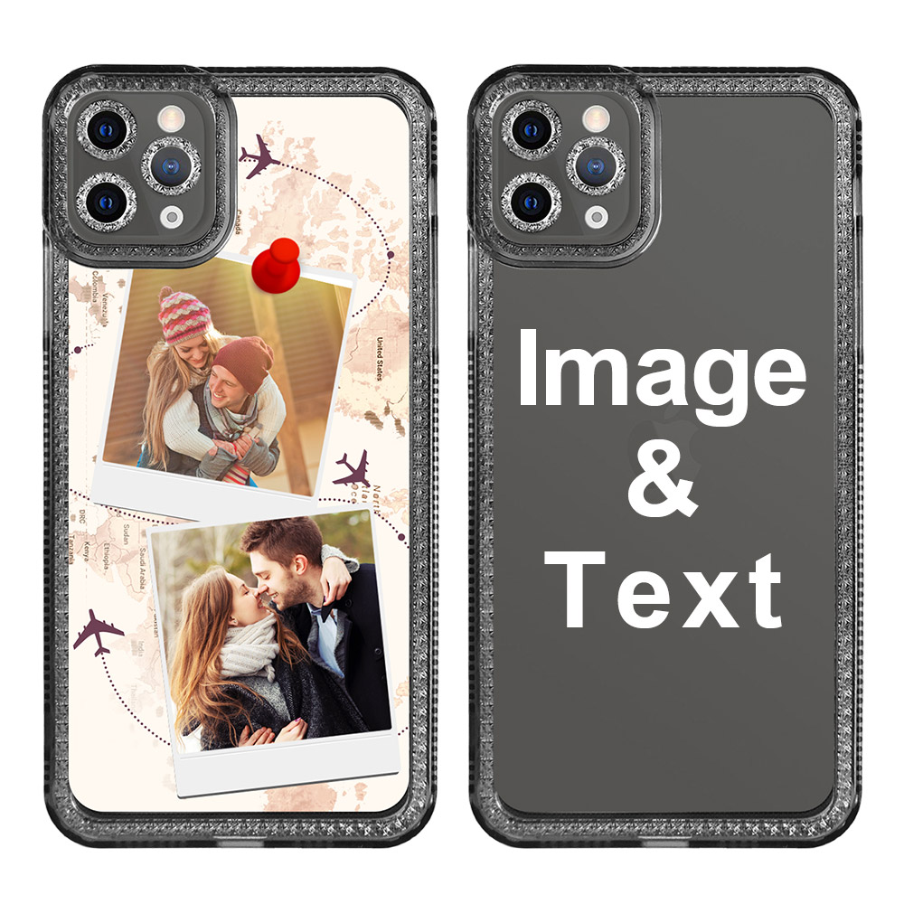 Custom for iPhone 11 Pro Max Clear Rhinestone Case