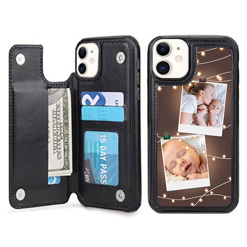 Custom for iPhone 12 Card Holder Wallet Case