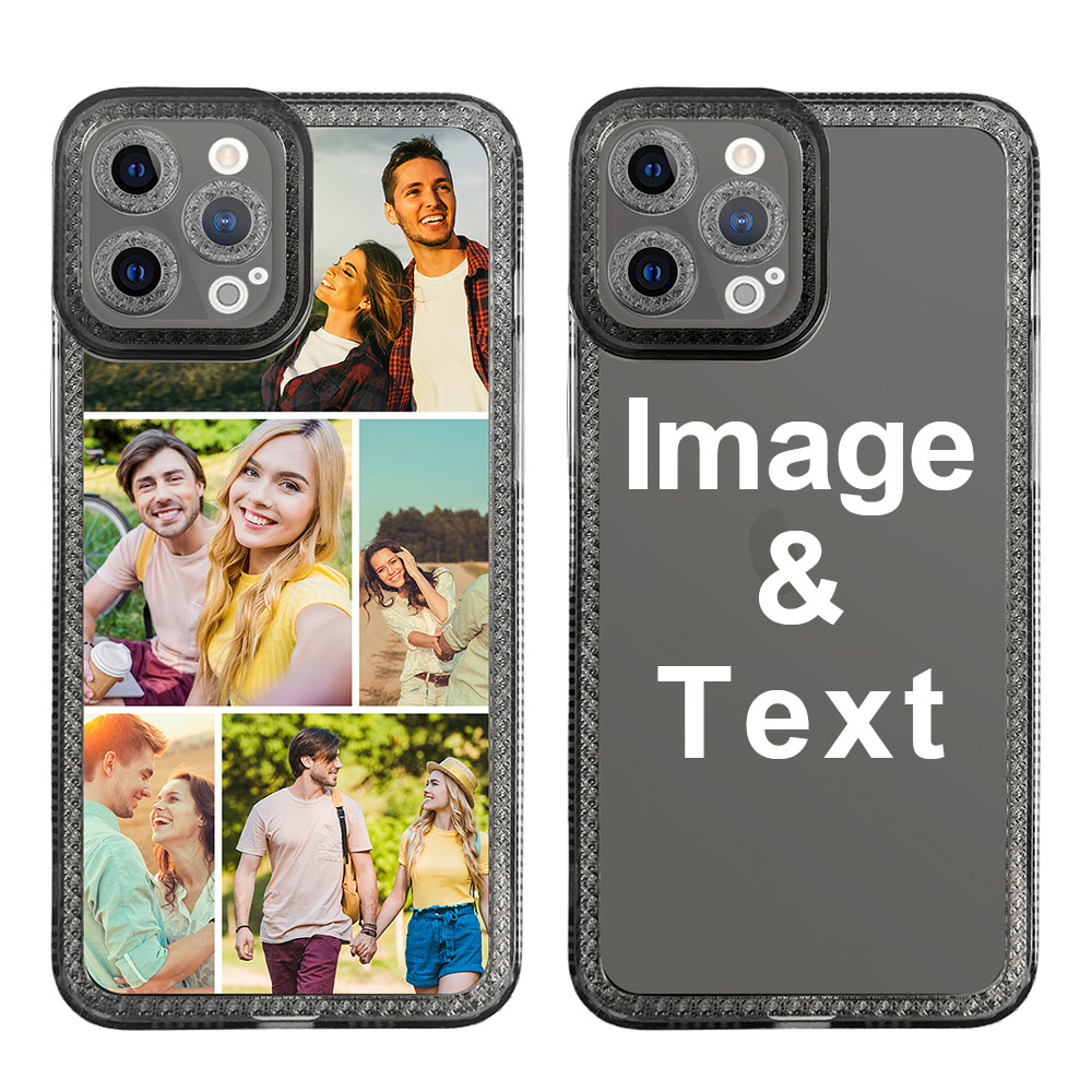 Custom for iPhone 12 Pro Max Clear Rhinestone Case