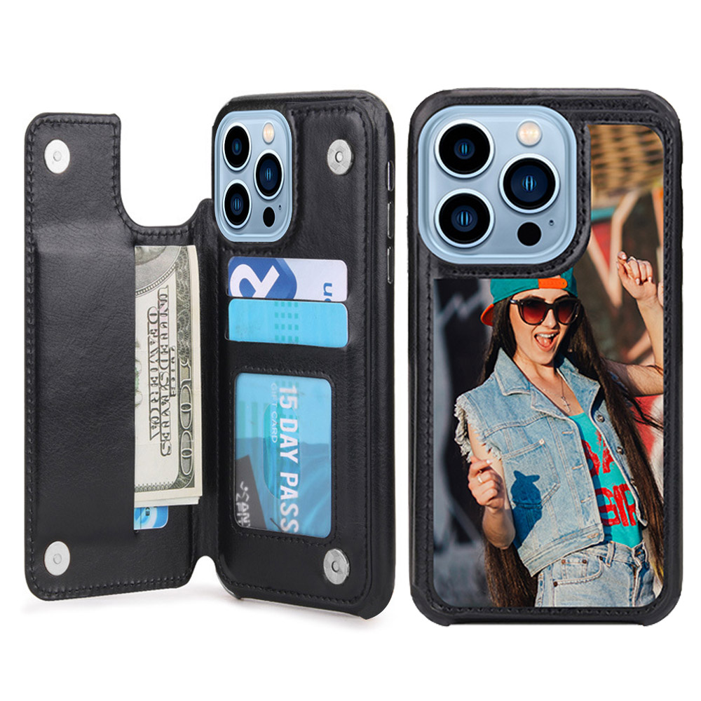 Custom for iPhone 13 Pro Card Holder Wallet Case