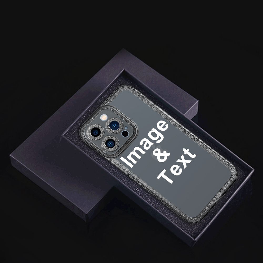 Custom for iPhone 13 Pro Clear Rhinestone Case