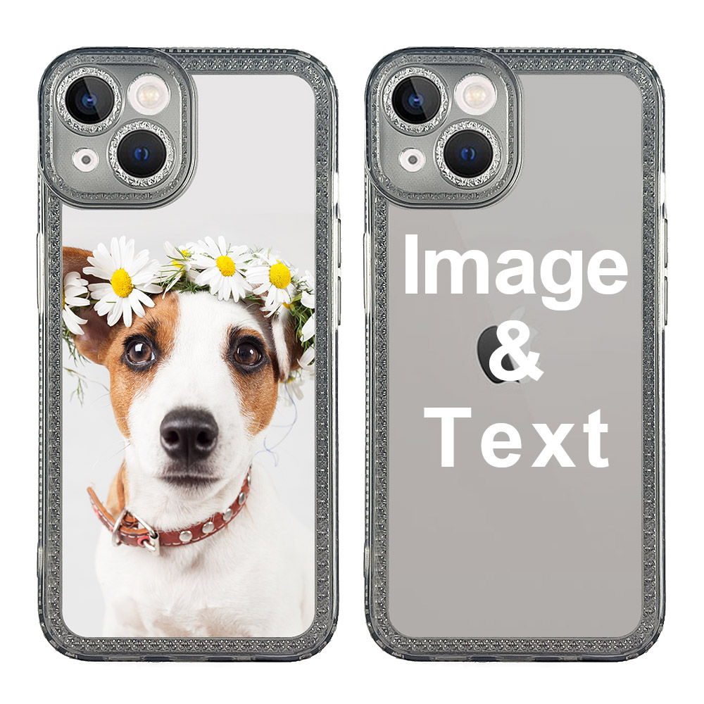 Custom for iPhone 14 Clear Rhinestone Case