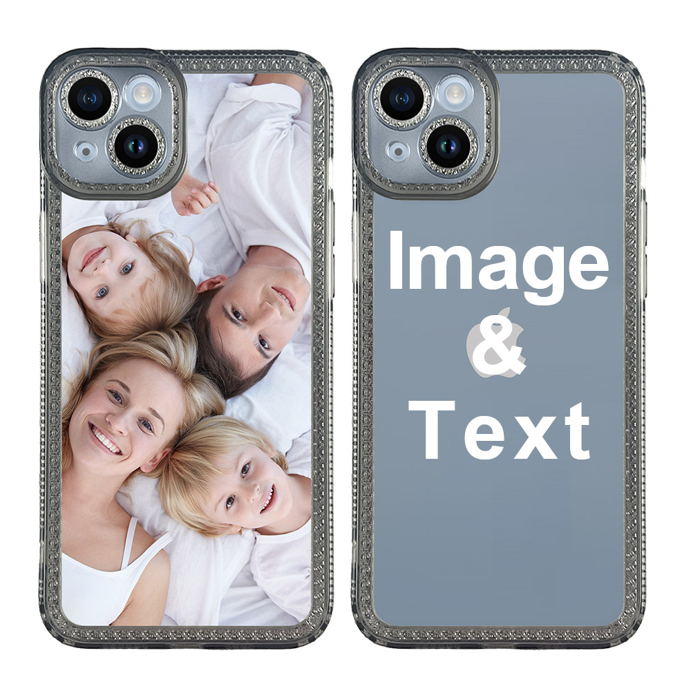 Custom for iPhone 14 Plus Clear Rhinestone Case