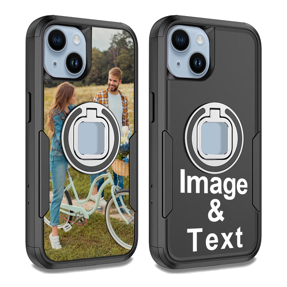 Custom for iPhone 14 Plus Ring Holder Shockproof Case