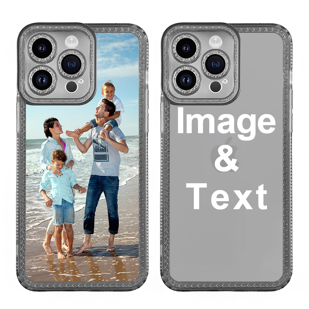 Custom for iPhone 14 Pro Max Clear Rhinestone Case