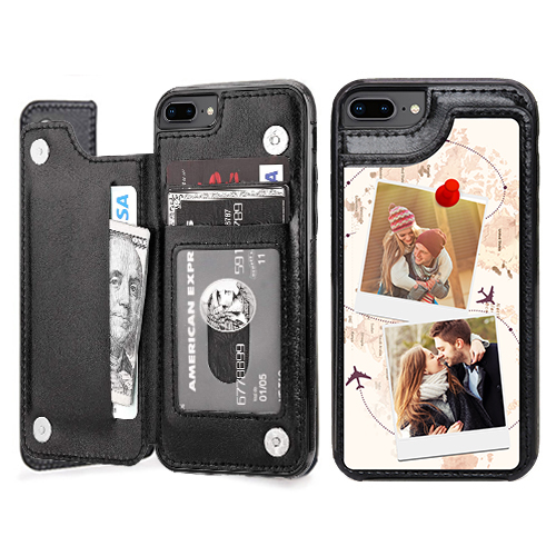 Custom for iPhone 8 Plus Card Holder Wallet Case