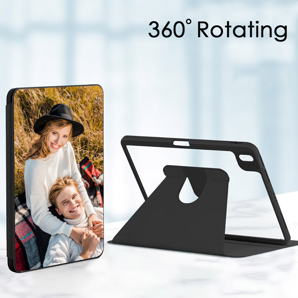 Custom 360 Degree Rotate Stand Protective Case with Clear Back & Smart Sleep/Wake Cover/Pencil Holder for iPad Air 10.5-inch (3rd Gen)