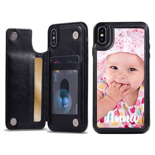 Custom for iPhone XS Card Holder Wallet Case