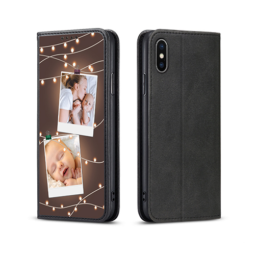 Custom for iPhone XS Flip Wallet Case