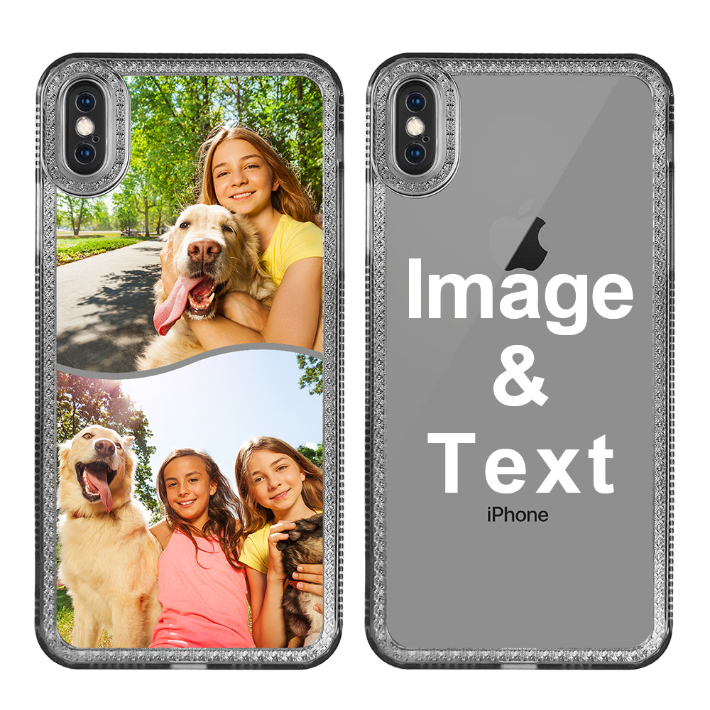Custom for iPhone XS Clear Rhinestone Case