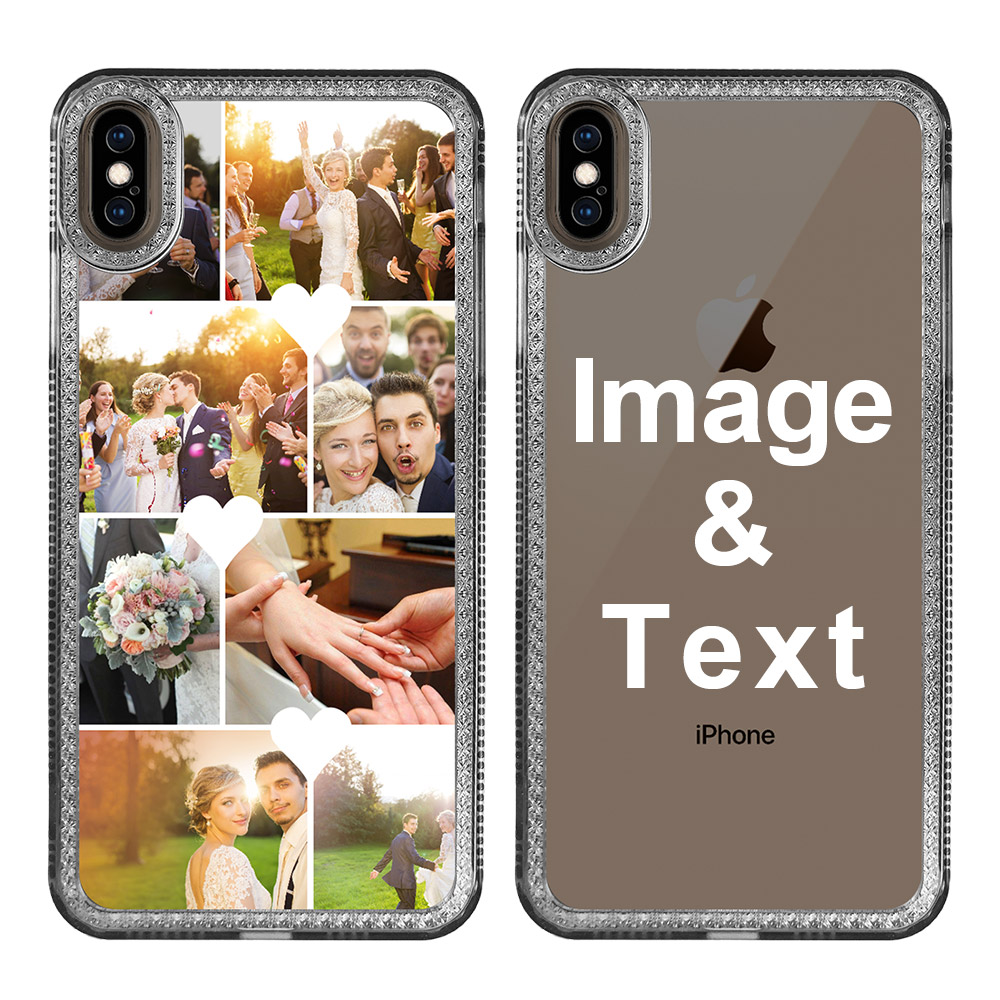 Custom for iPhone XS Max Clear Rhinestone Case