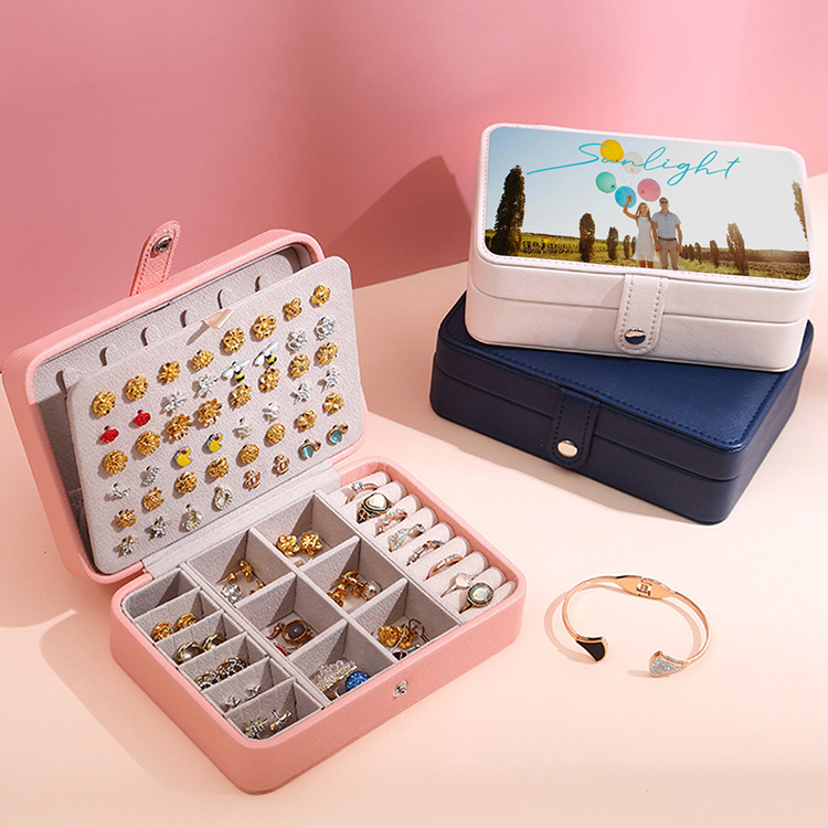 Custom Jewelry Box, PU Leather Small Portable Travel Case