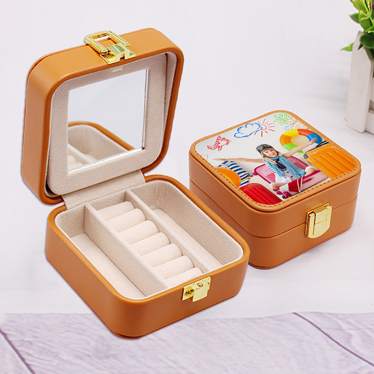Custom Jewelry Box, PU Leather Small Portable Travel Case
