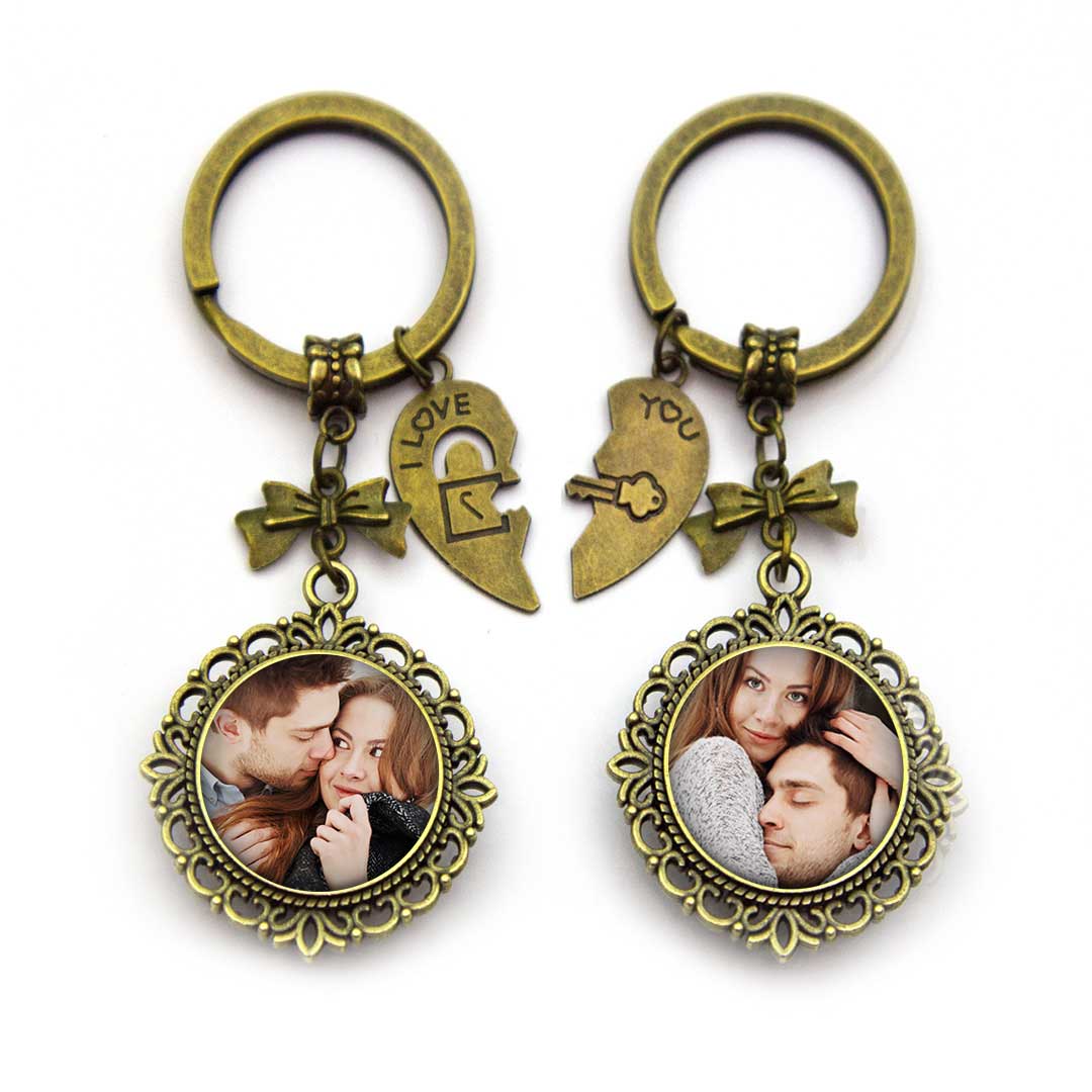 Custom Photo Couple Keychains