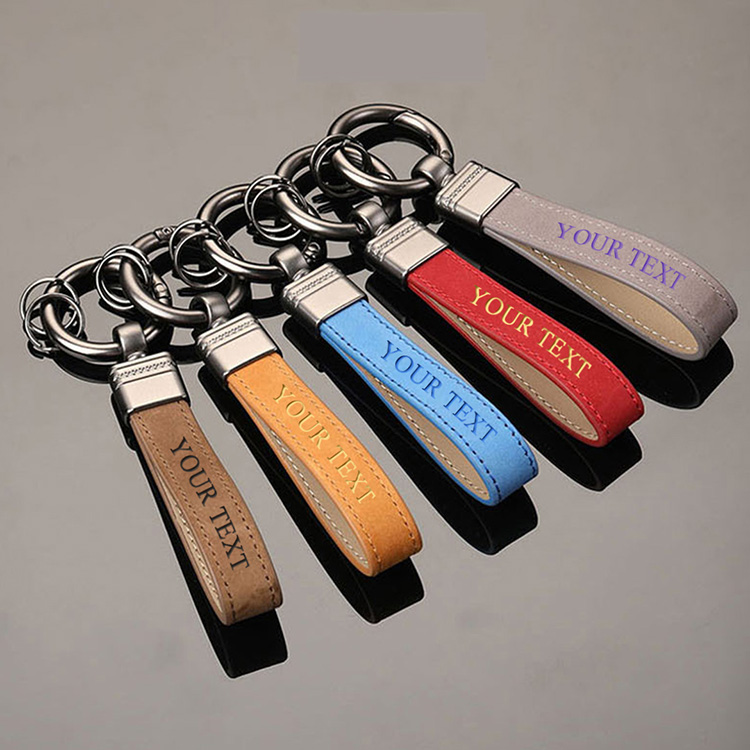 Custom Text Leather Keychain