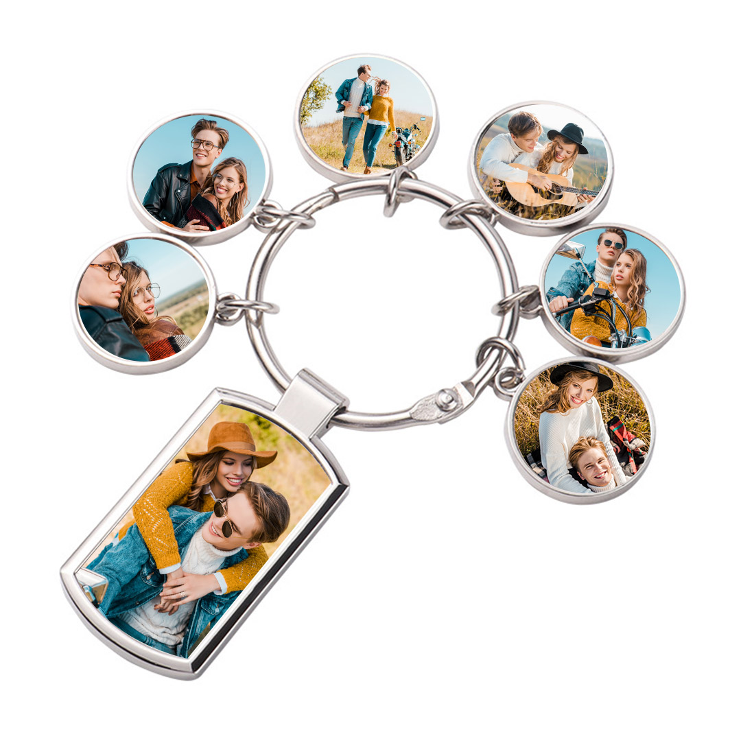 Custom Multi Photos Keychain Personalized Keychain with Text Picture Customized Gifts for Family Lover Friends Anniversaire