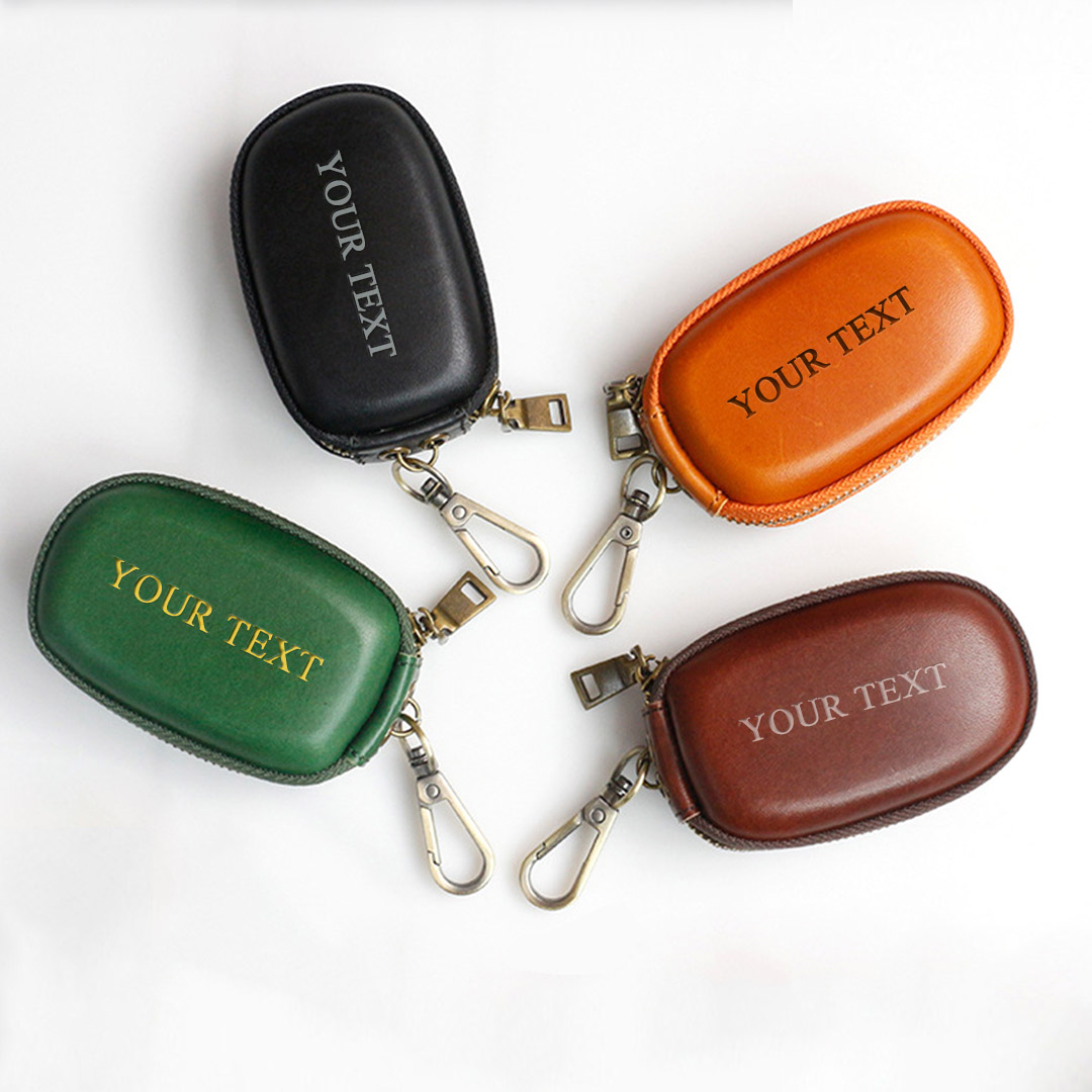 Custom Car Key Case,Leather Car Key Chain Keychain Holder Metal Hook