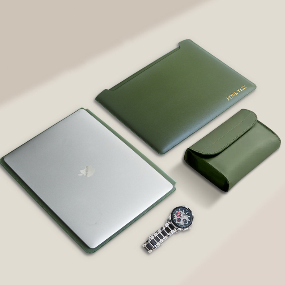 Custom Slim Protective Laptop Sleeve 11-16 Inch Compatible with MacBook Pro & MacBook Air, PU Leather Bag Waterproof Cover Notebook Computer Case for Mac