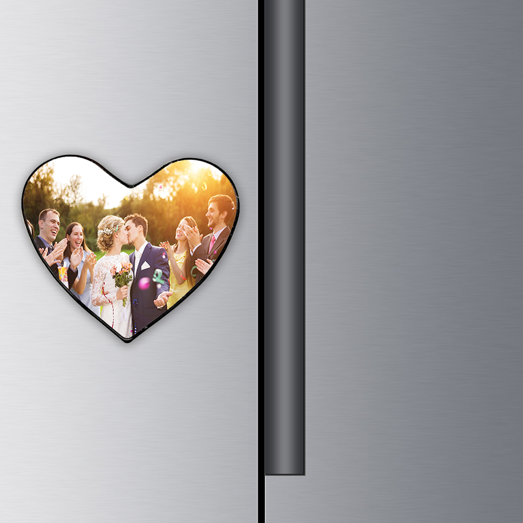 Custom Photo Heart Metal Magnets