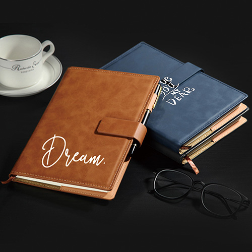 Custom Leather Signature Notebook With Snap