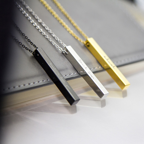 Personalised Monogram Vertical Bar Necklace