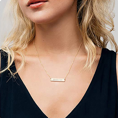 Custom Monogram Long Bar Pendant