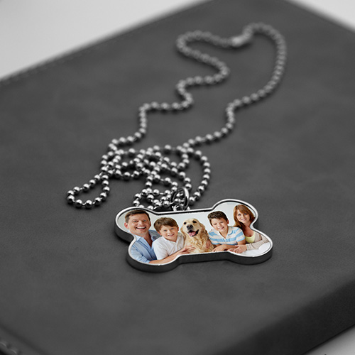 Personalised Bone Shaped Photo Necklace
