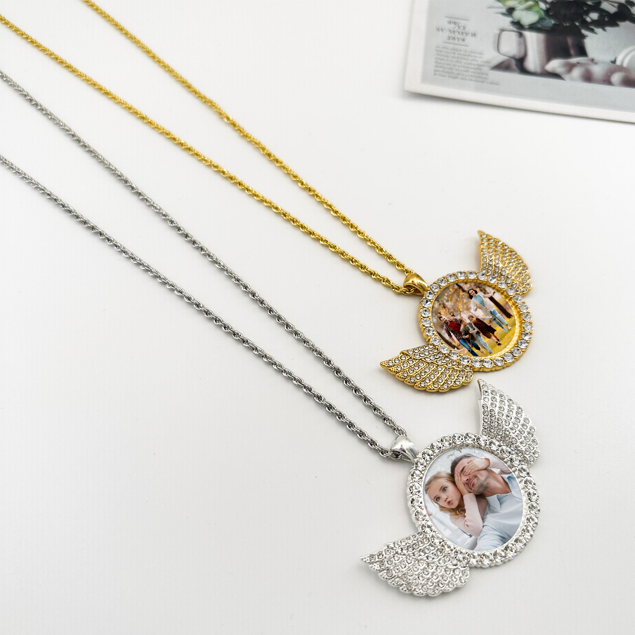 Custom Photo Necklace Personalized with Memory Picture Necklace,Round Pendant Necklace with Picture for Men Women Hip Hop Necklace