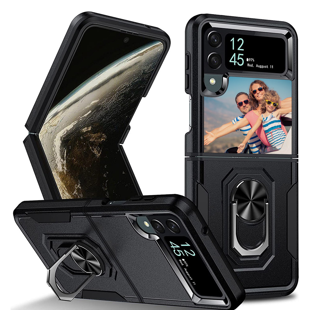 Custom Galaxy Z Flip4 Case With Ring Dual Shock Case