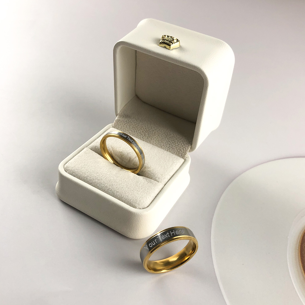 Engraved Personalized Tungsten Steel Couples Rings