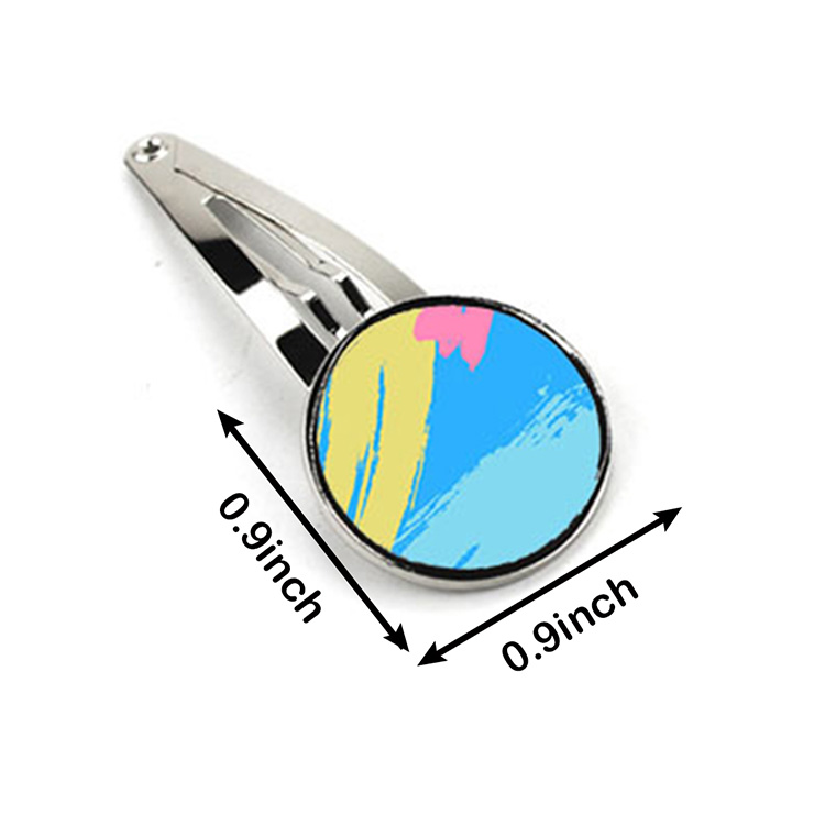 Custom Round Style Photo Hair Clips
