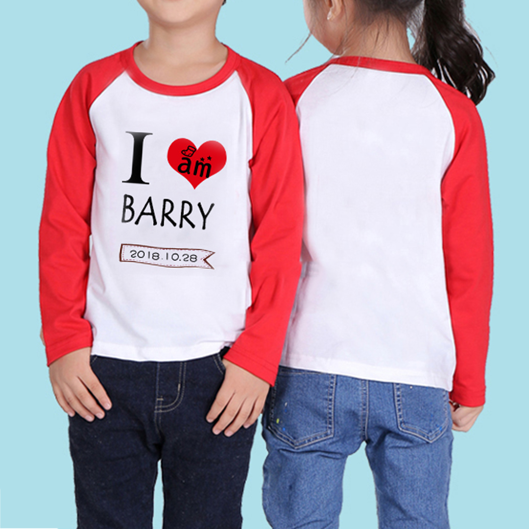 Custom Kid's Raglan Long Sleeve T-Shirt