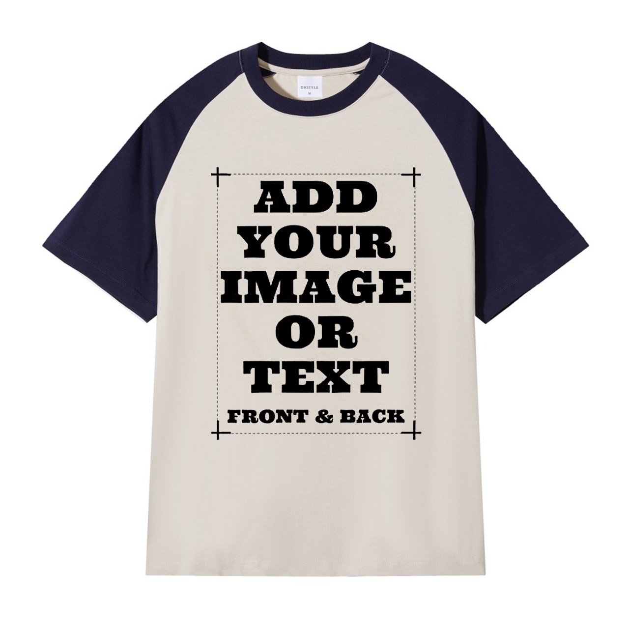 Custom T Shirts Ultra Soft Unisex Cotton Baseball Tee Shirt (FRONT & BACK)